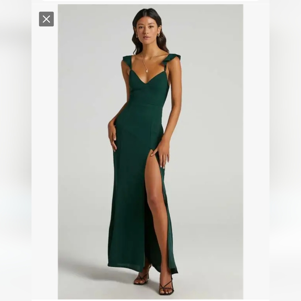 Showpo Strapless Dark Green Dress NWT Size 6